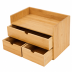 Bamboo Desk Organizer Set – 3 Drawers, Minimalist Storage