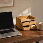 Bamboo Desk Organizer Set – 3 Drawers, Minimalist Storage