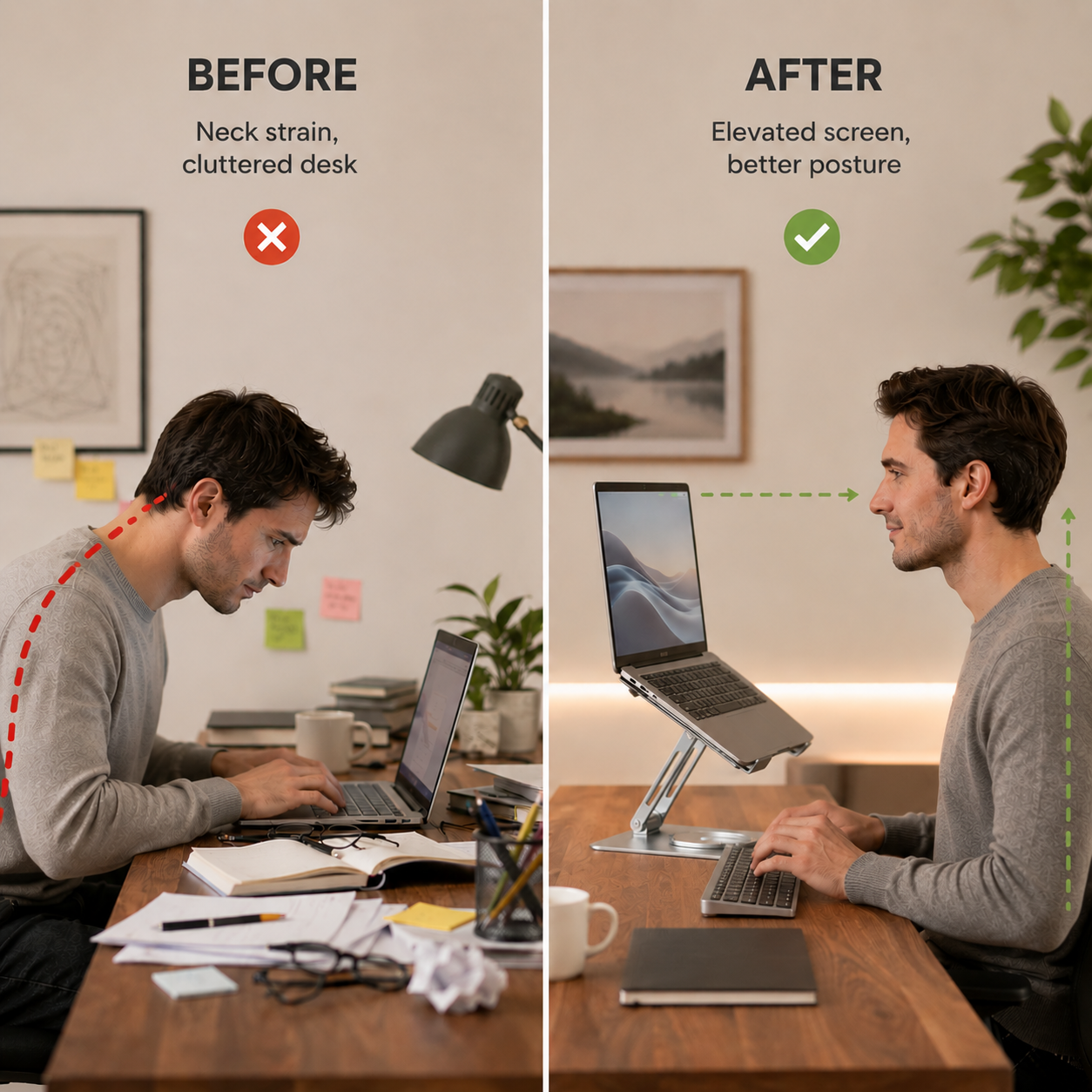 Aluminum Foldable Laptop Stand – 360° Rotating, Adjustable Height