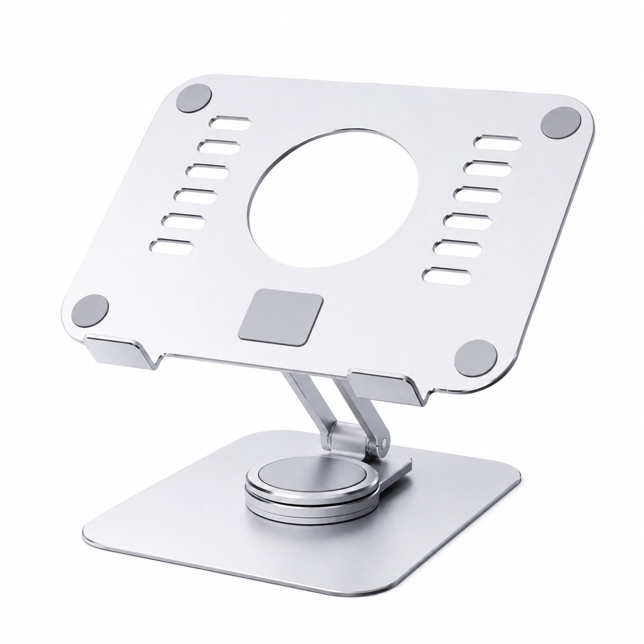 Aluminum Foldable Laptop Stand – 360° Rotating, Adjustable Height