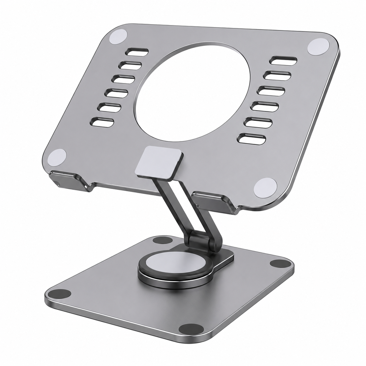 Aluminum Foldable Laptop Stand – 360° Rotating, Adjustable Height