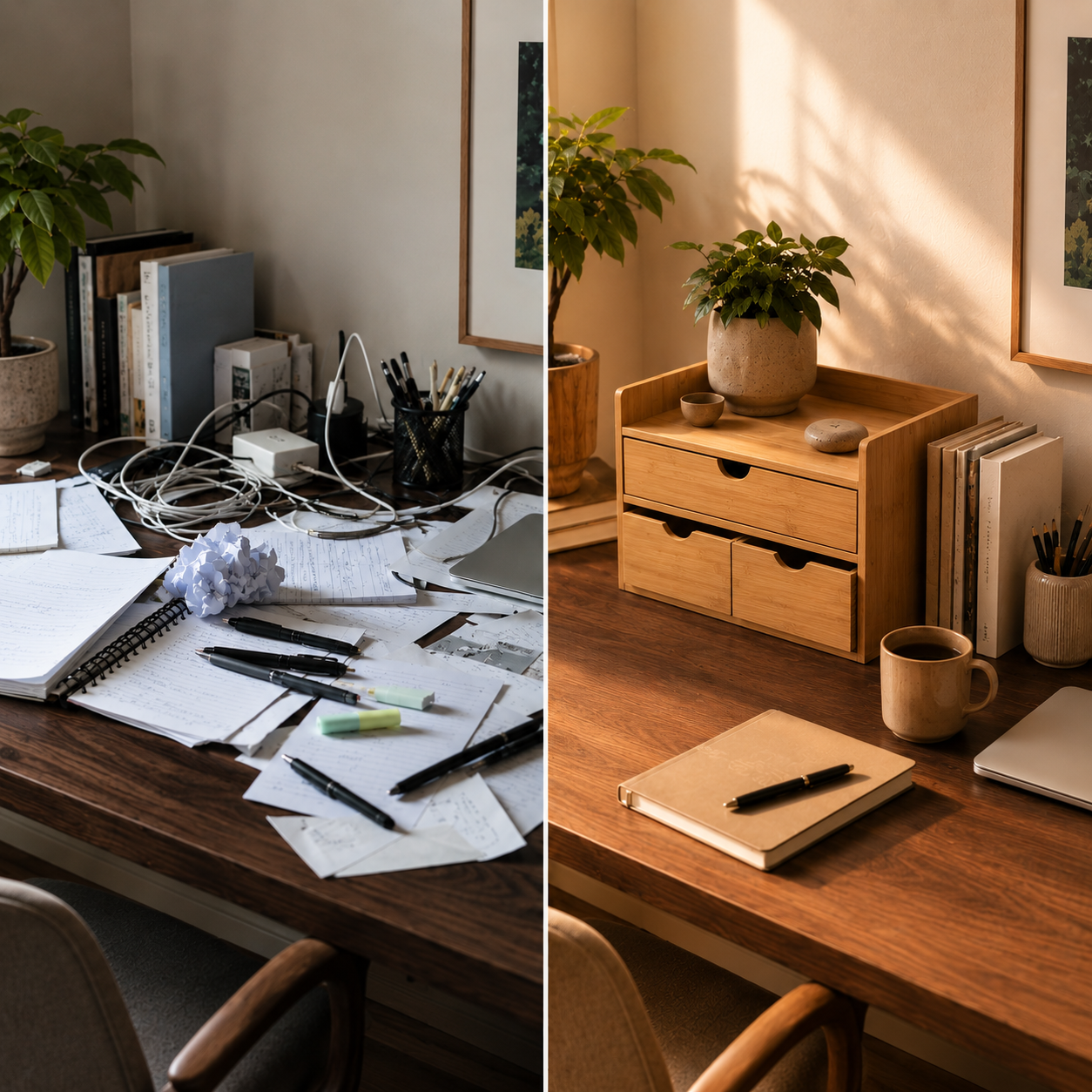 Casly Bamboo Desk Organizer additional view styled on office desk